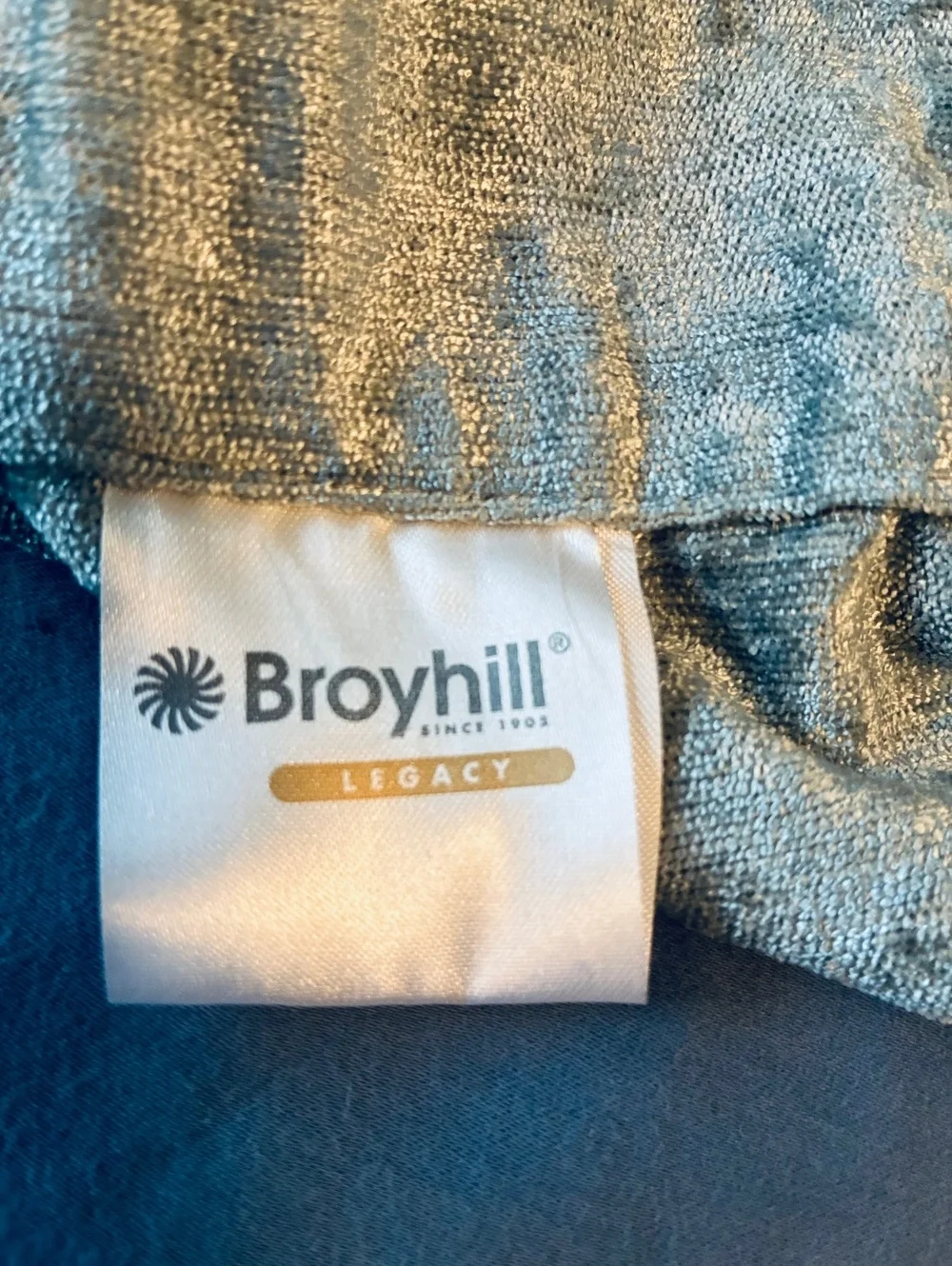 Broyhill Blue-Silver crushed Velvet Curtains - 2 Panels